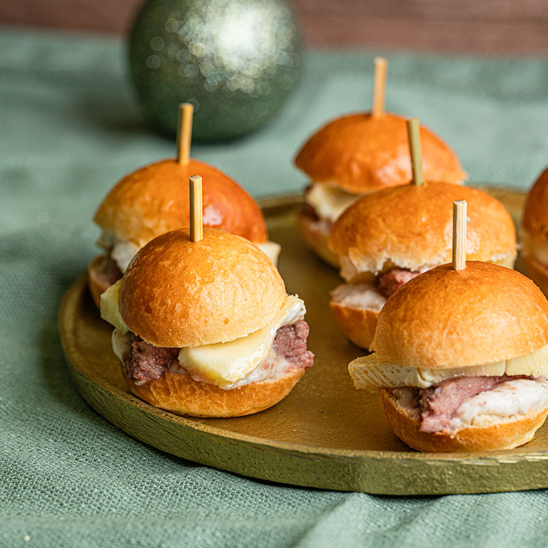 Mini burger brie sauce truffe